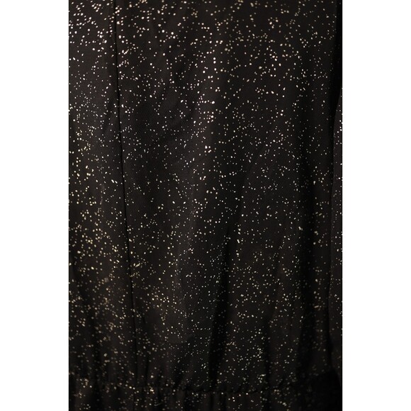 Lane Bryant Peplum Top 20 Black Gold Sparkle Sheer Sleeves Whimsigoth Fairy - Picture 6 of 11